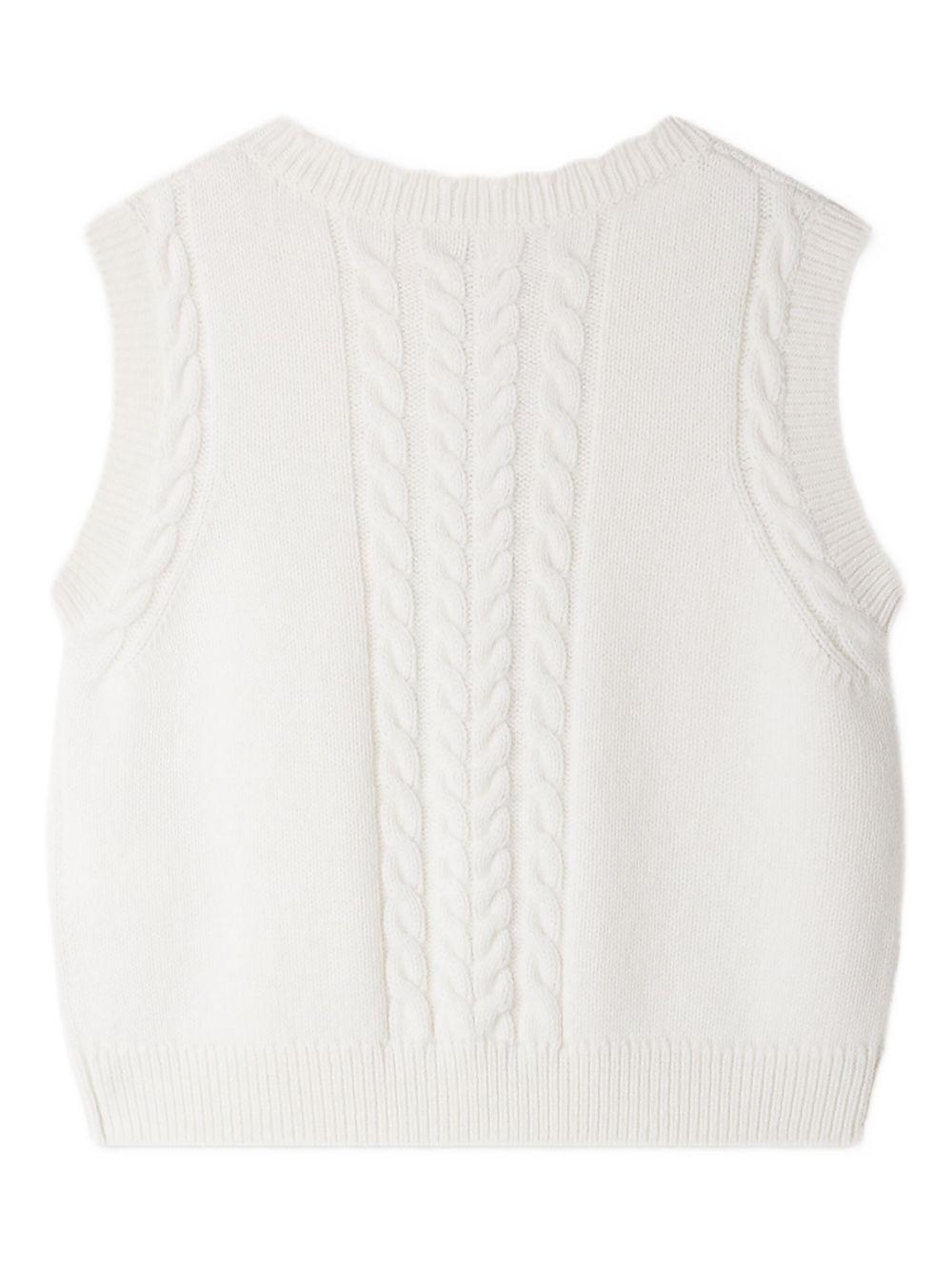 BONPOINT Cardigan smanicato con lavorazione a maglia intrecciata