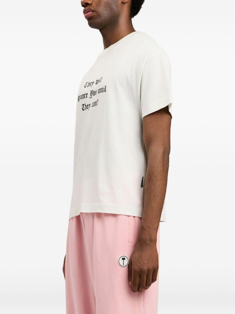 PALM ANGELS T-shirt in cotone bianco con stampa