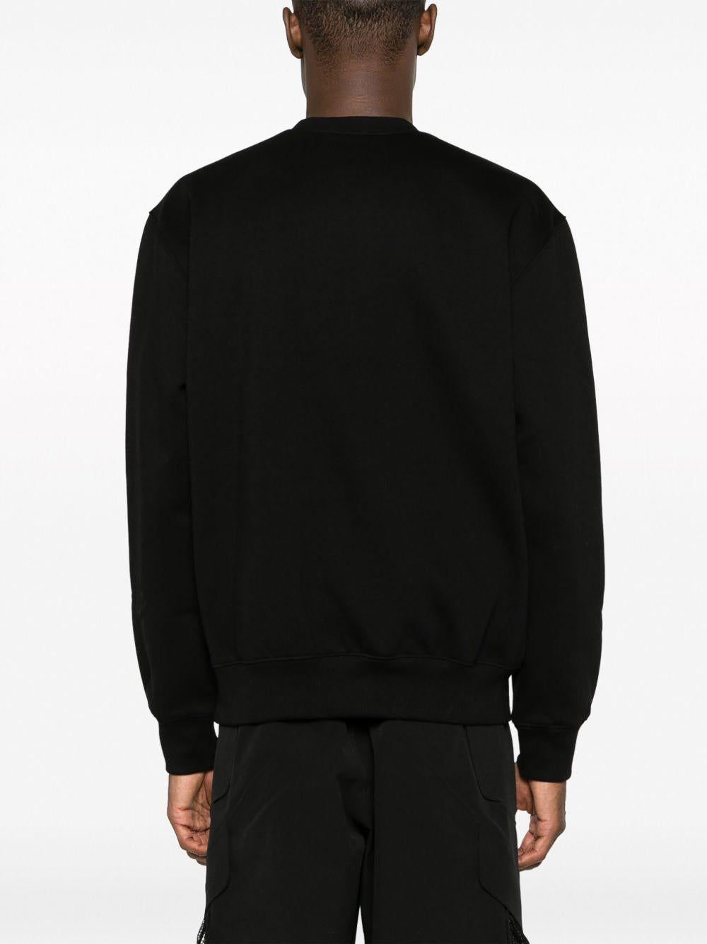 CARHARTT WIP Felpa girocollo in cotone nero con logo