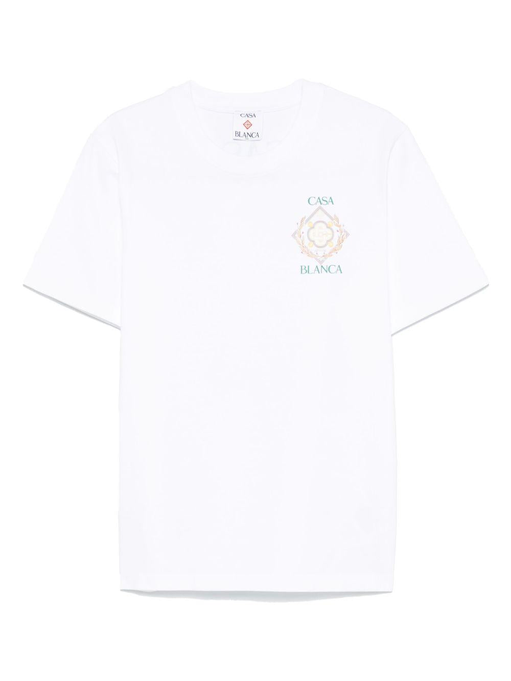 CASABLANCA T-shirt 'Championship Diamond' in cotone bianco con stampa