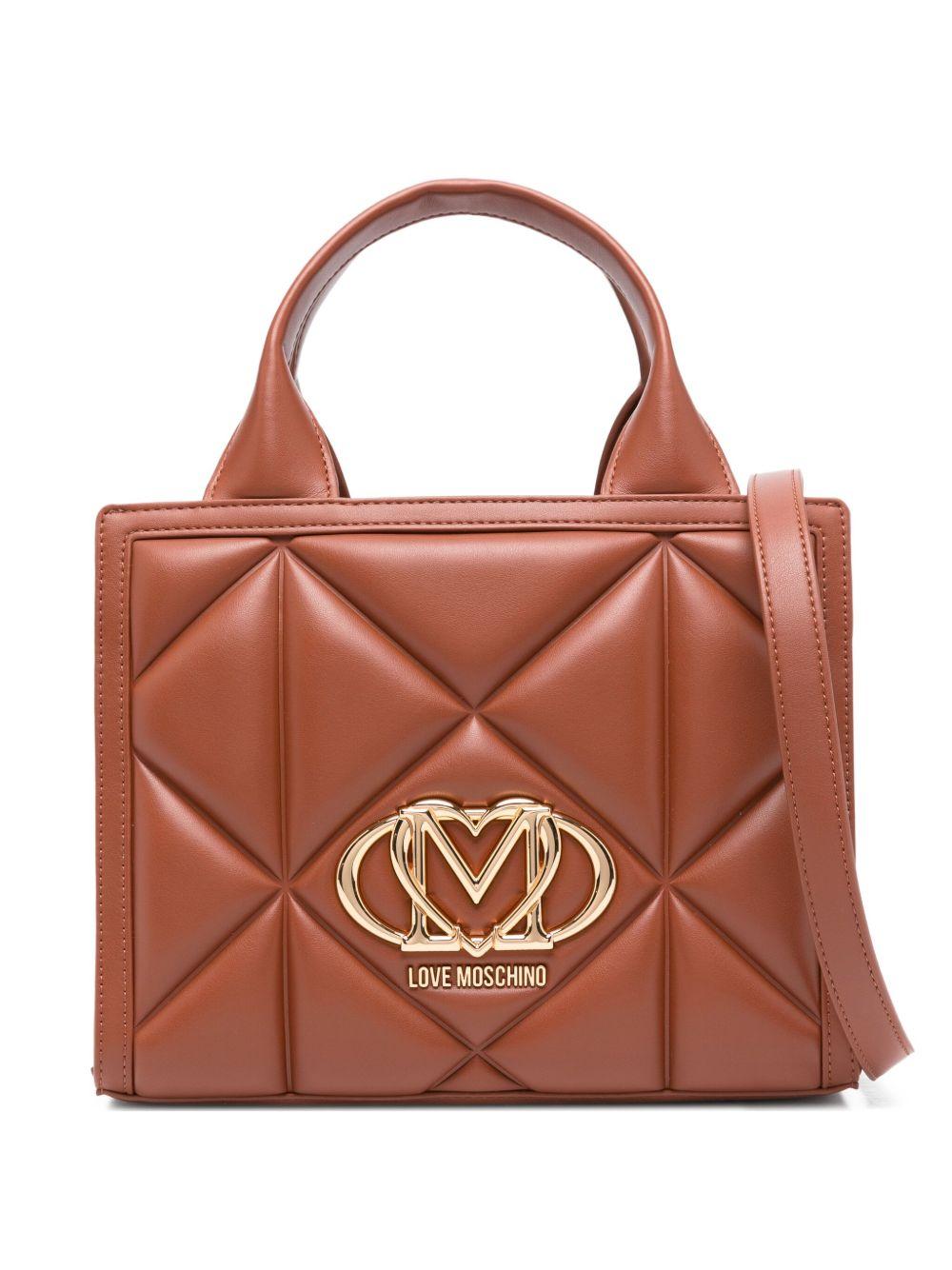 LOVE MOSCHINO Borsa a spalla trapuntata marrone