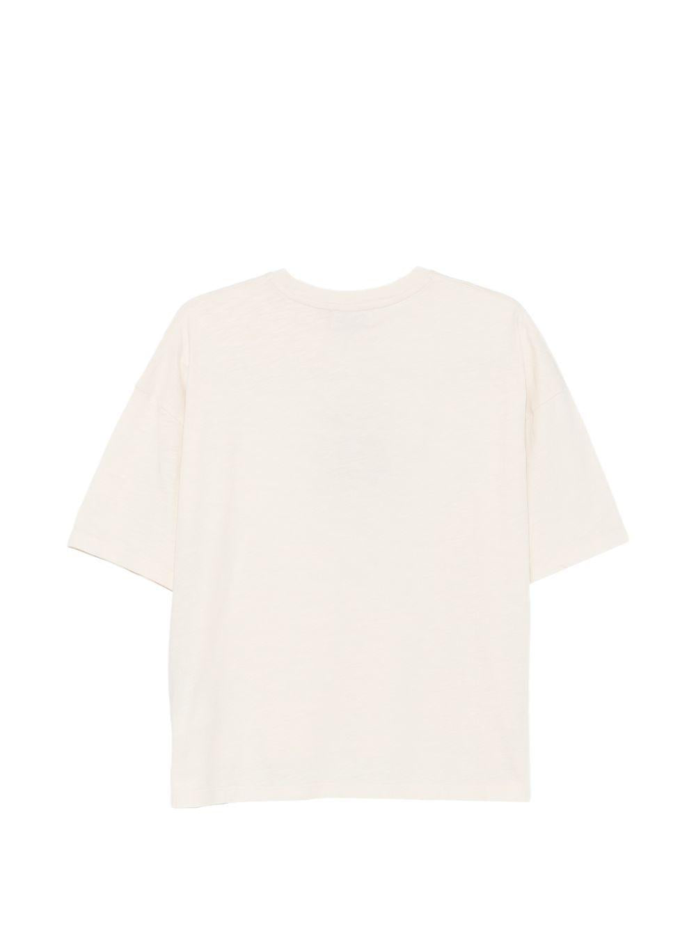 WOOLRICH T-shirt in cotone a maniche corte color avorio