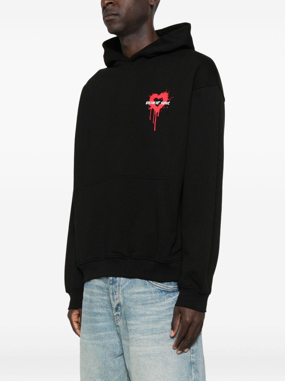 VISION OF SUPER Felpa nera con stampa