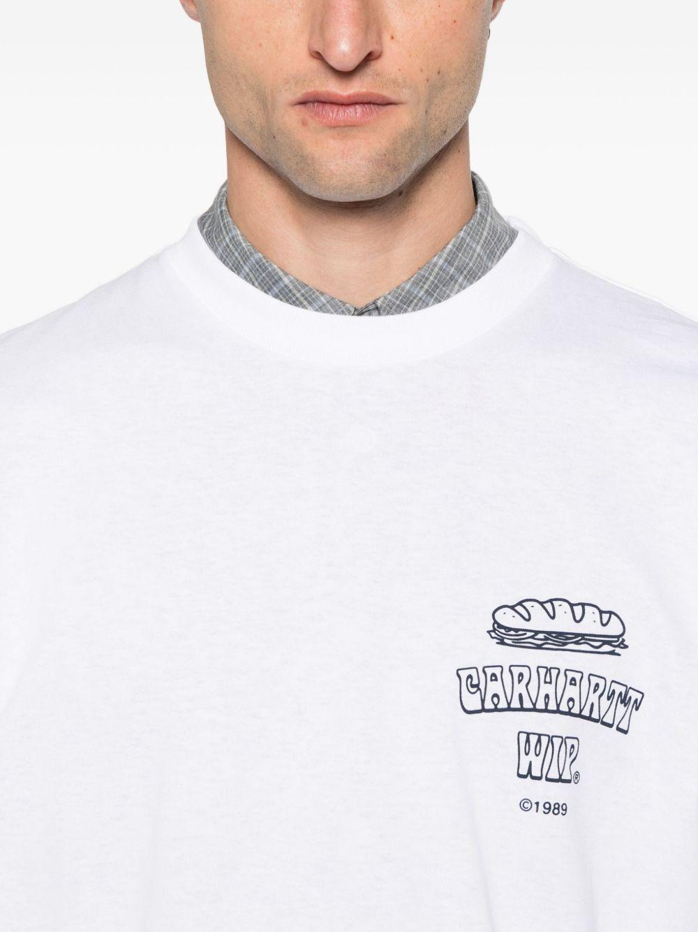 CARHARTT WIP T-shirt in cotone bianco girocollo con stampa