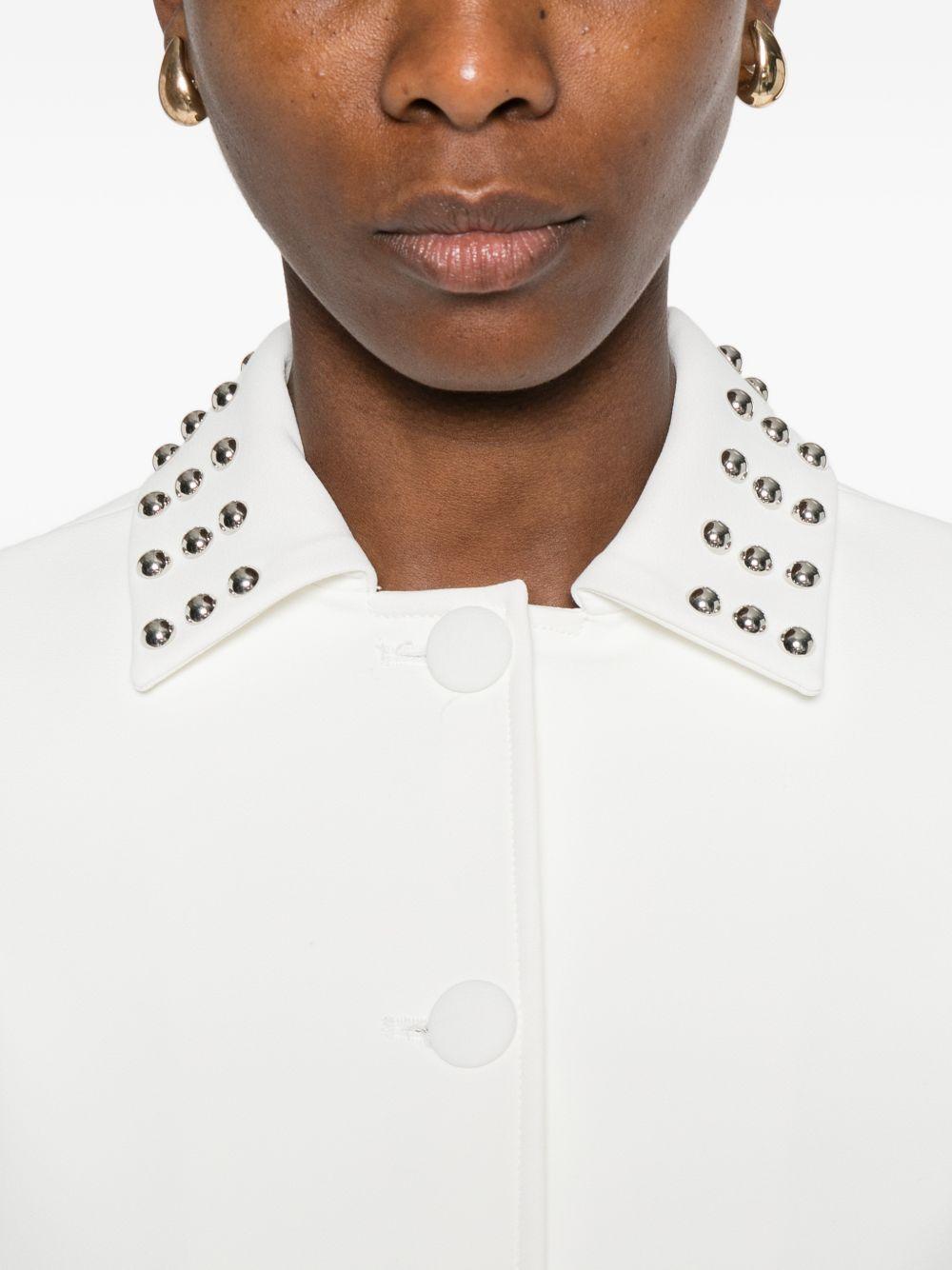 LIUJO Giacca bianca impreziosita da borchiette su collo e vita