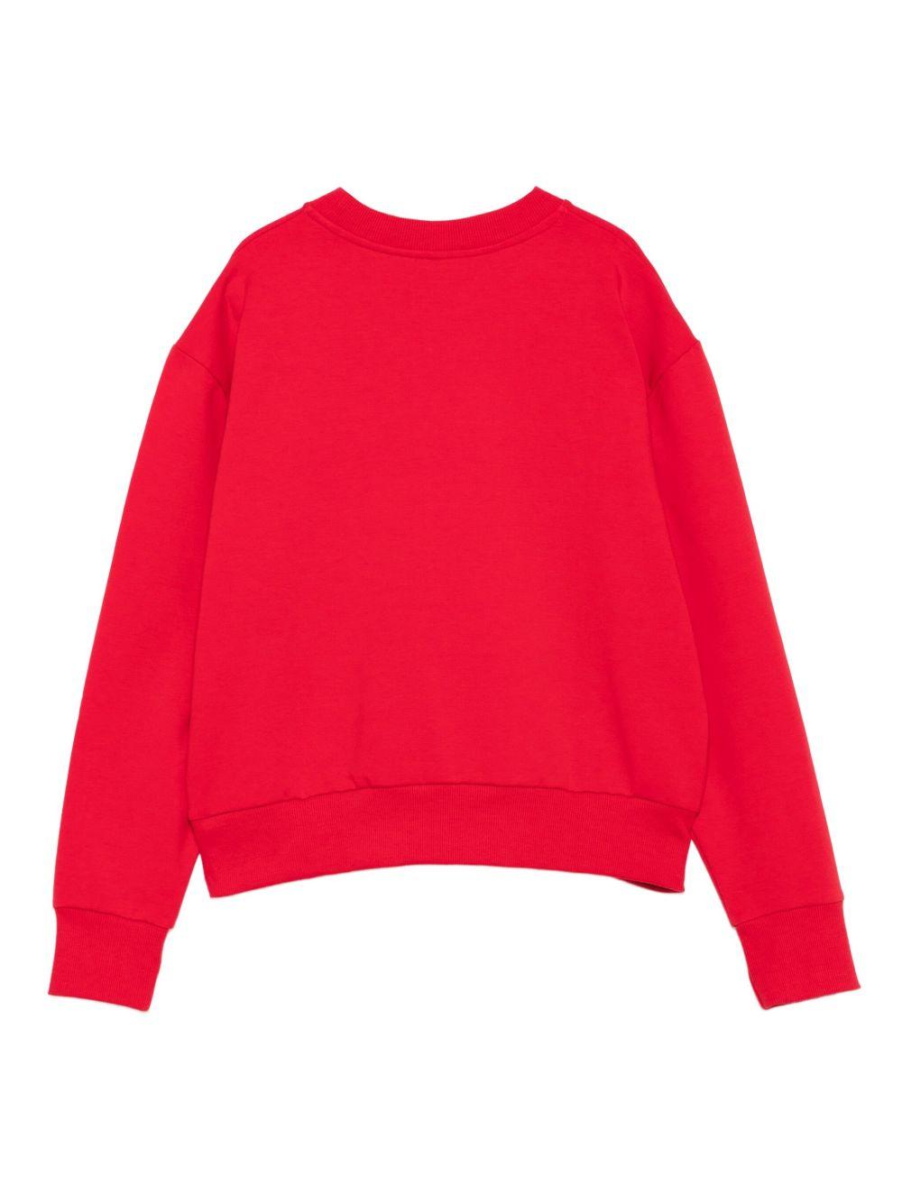 MOSCHINO UNDERWEAR Felpa Teddy Bear in cotone rosso