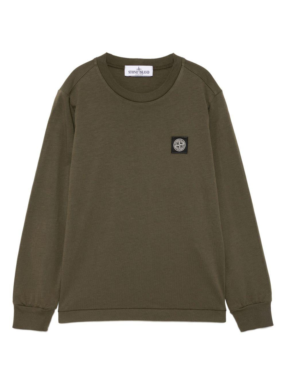 STONE ISLAND Felpa girocollo con patch logo