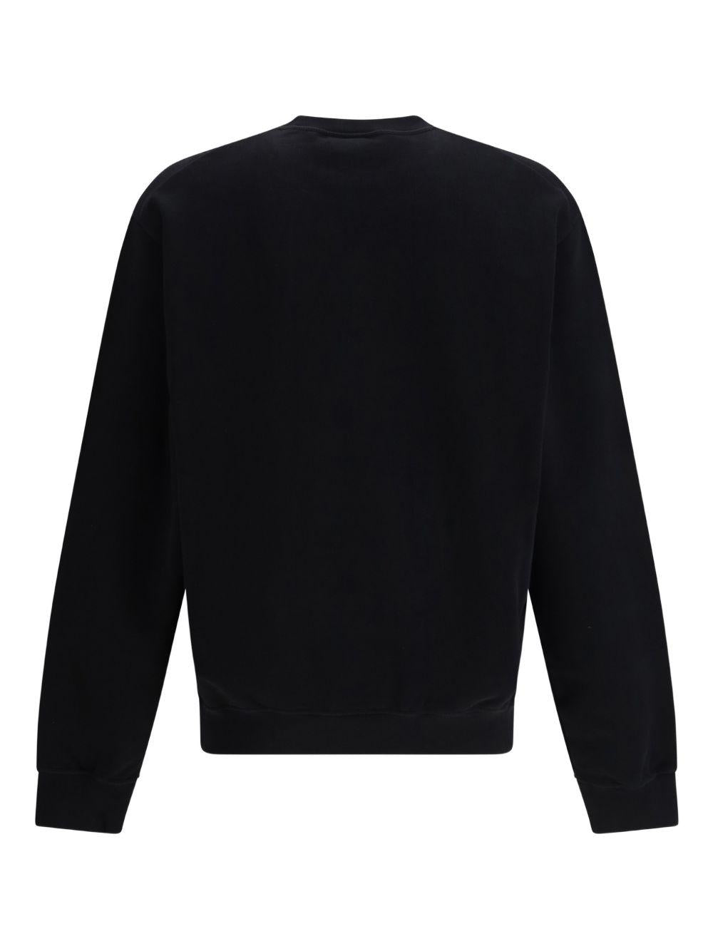 DSQUARED2 Felpa in cotone nero con logo bianco