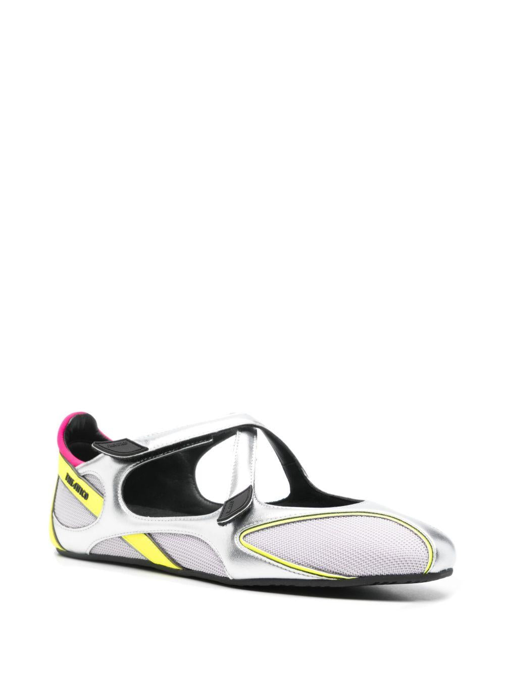 THE ATTICO Ballerine 'Floor 01' grigie e gialle