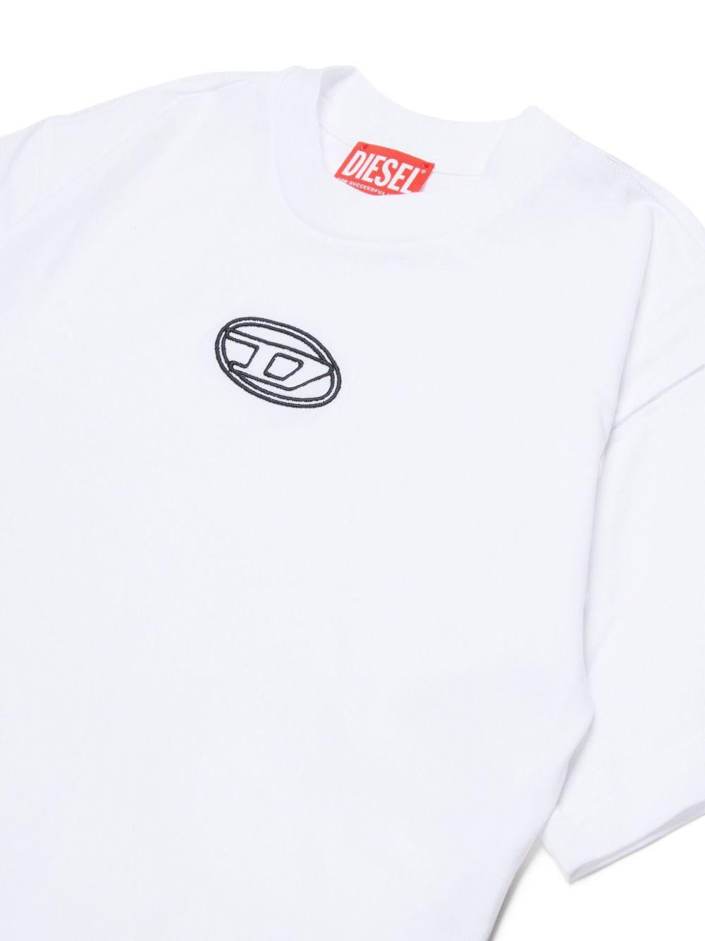 DIESEL T-shirt da a maniche corte in cotone bianco con logo