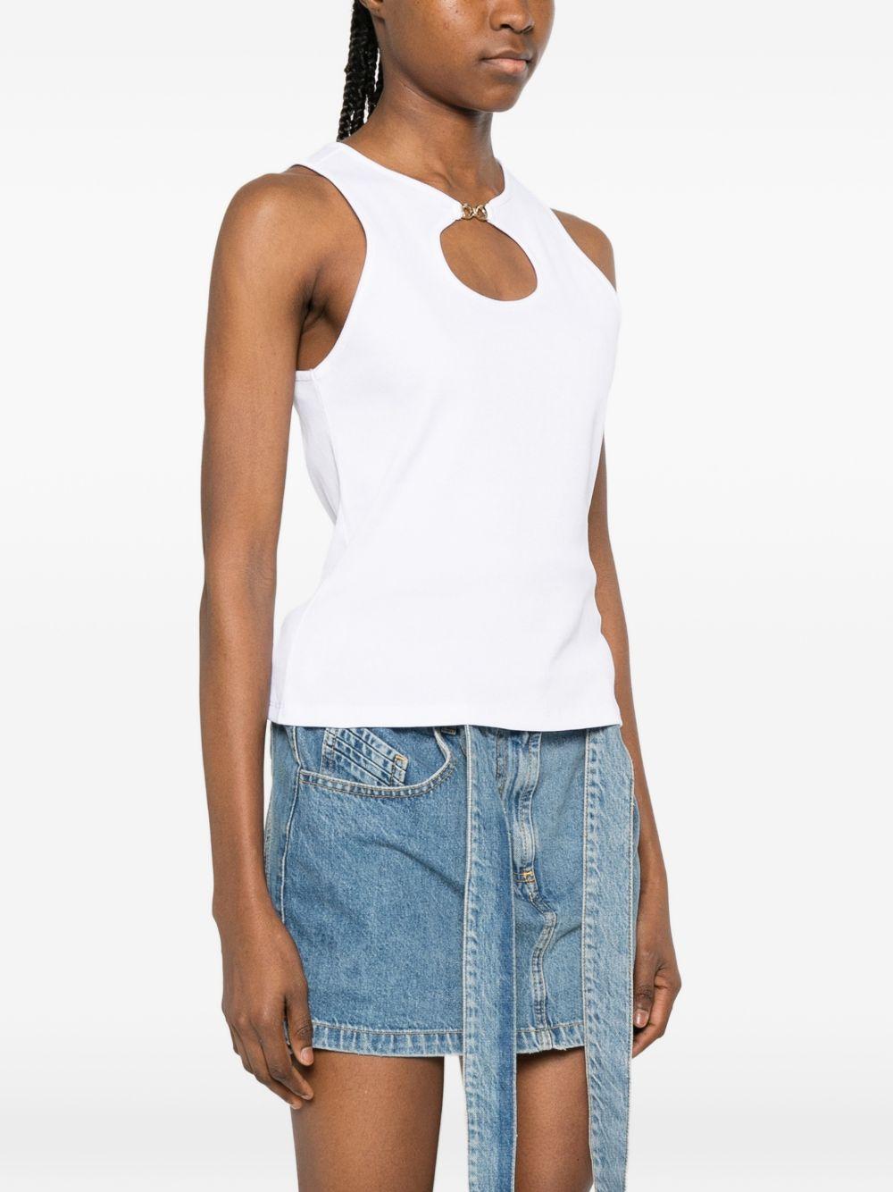 TWINSET T-shirt senza maniche bianca con charm