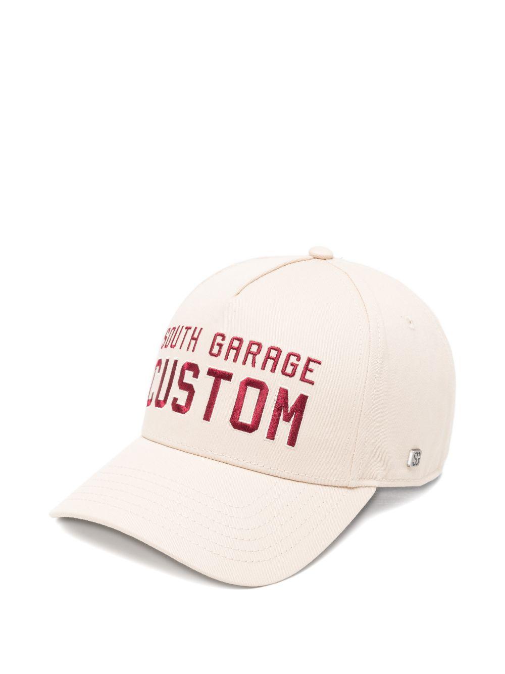 SOUTH GARAGE Cappello da baseball College avorio