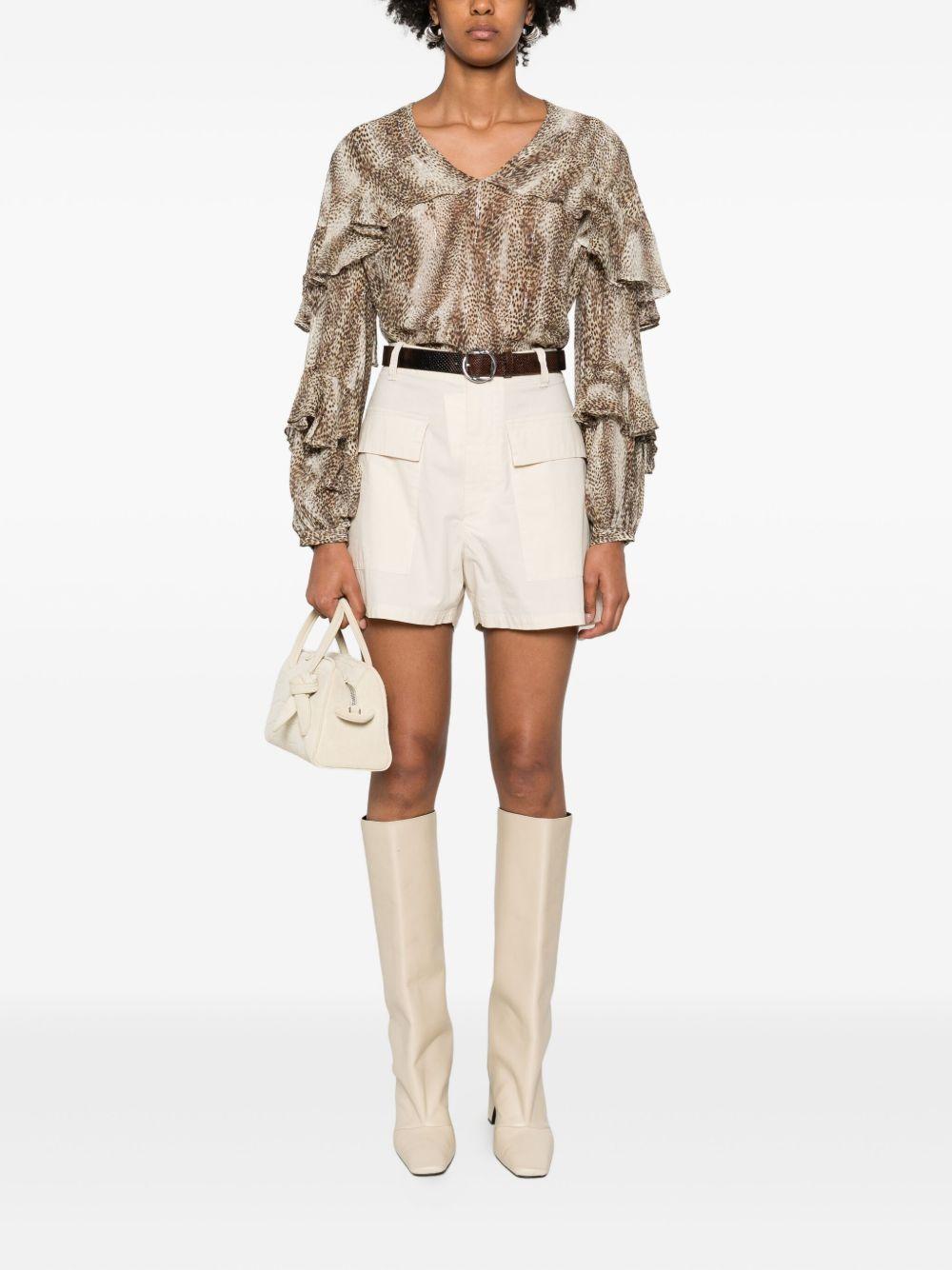 TWINSET Blusa con scollo a V e stampa animalier