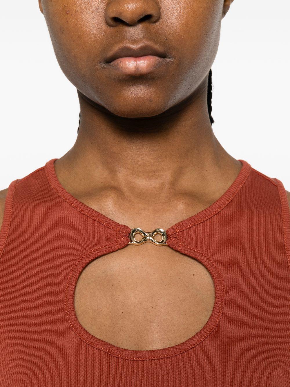 TWINSET T-shirt color mattone con charm