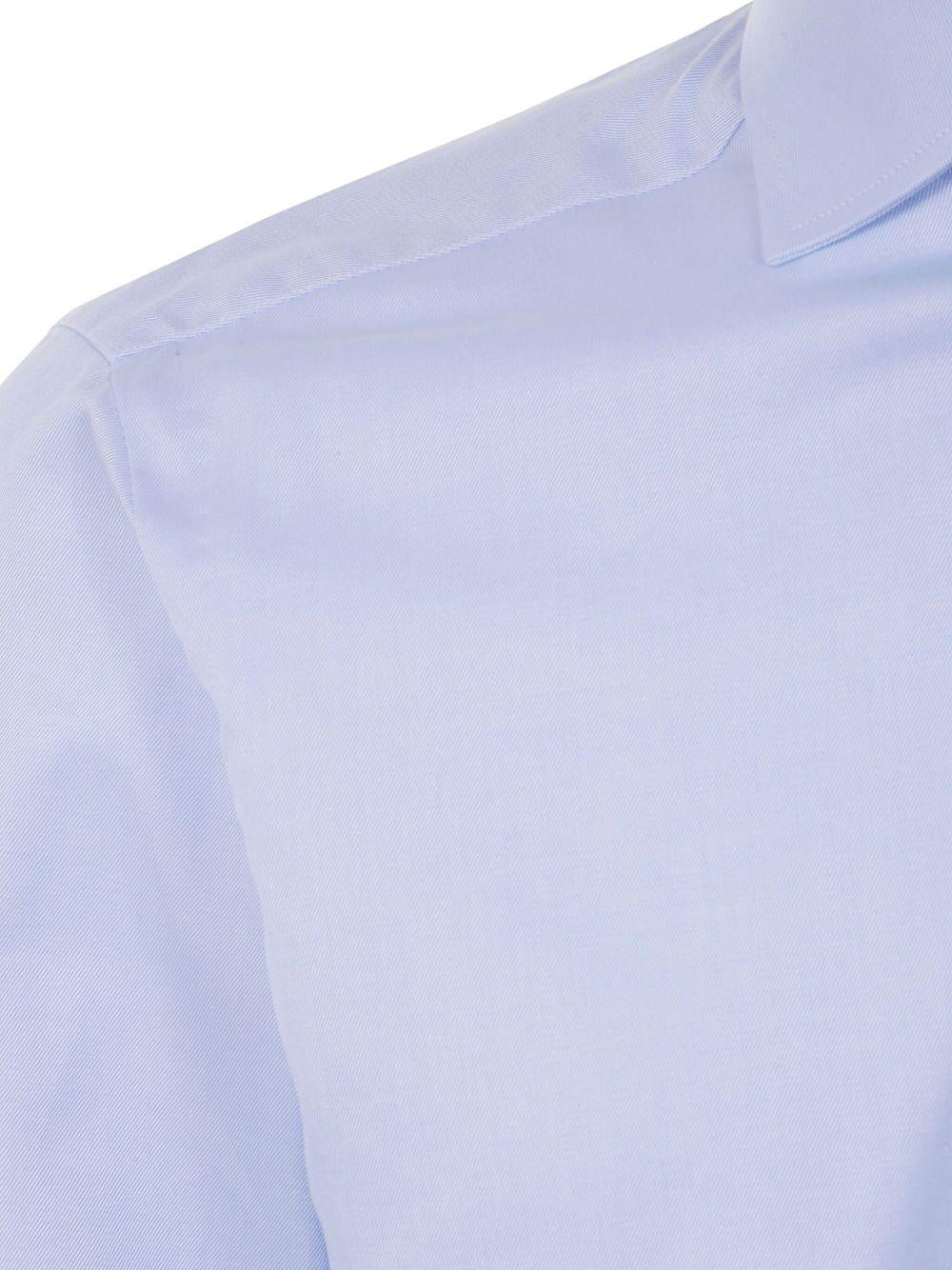 BARBA Camicia button-down in cotone azzurro