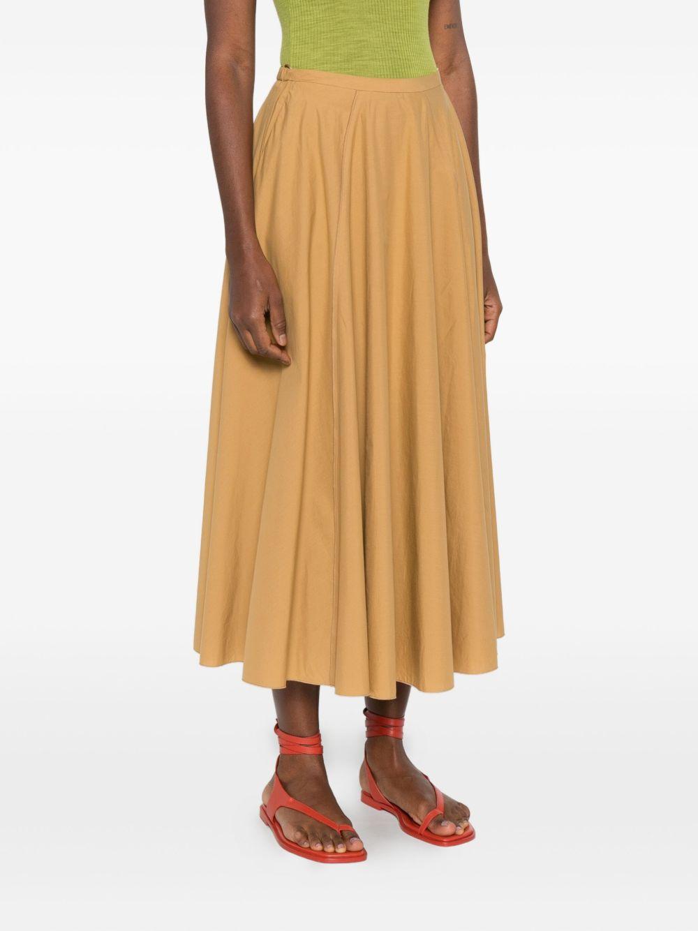 FORTE FORTE Gonna midi in cotone color cammello