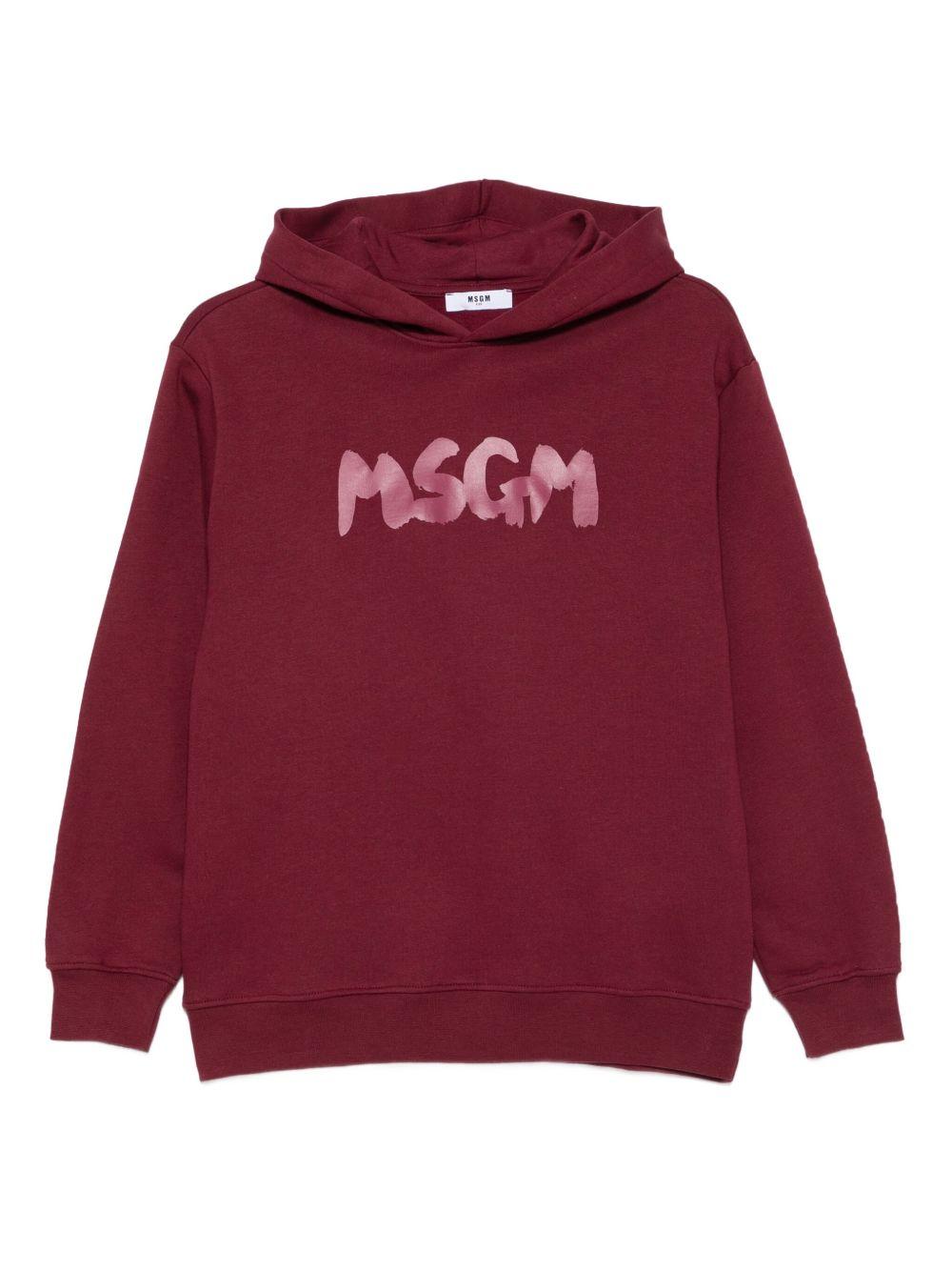 MSGM Felpa con cappuccio e stampa