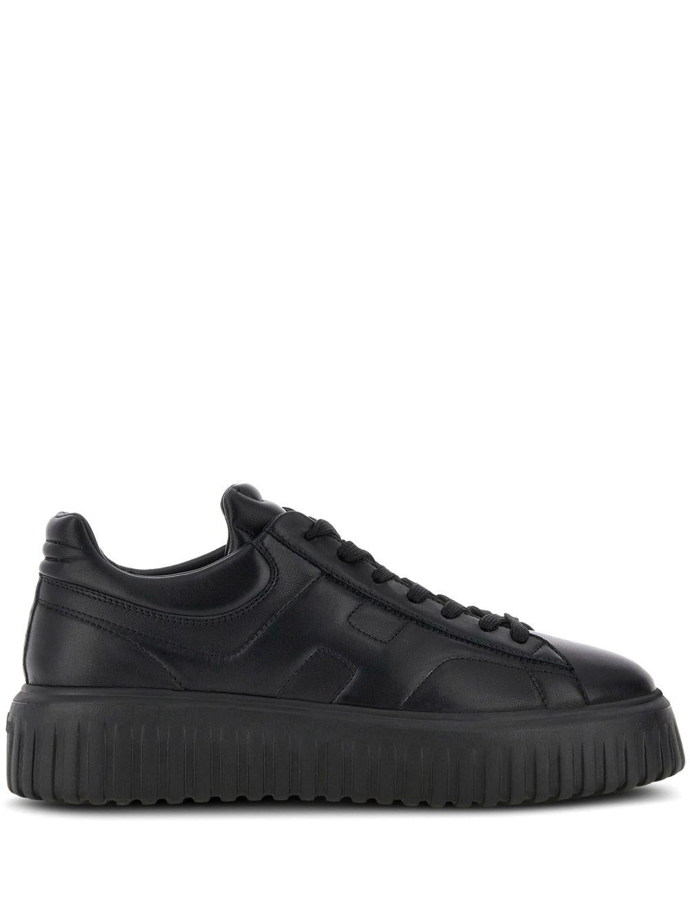 HOGAN Sneakers H-Stripes in pelle di montone nera