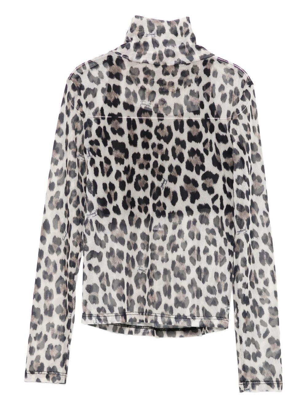TWINSET Maglia semitrasparente leopardata