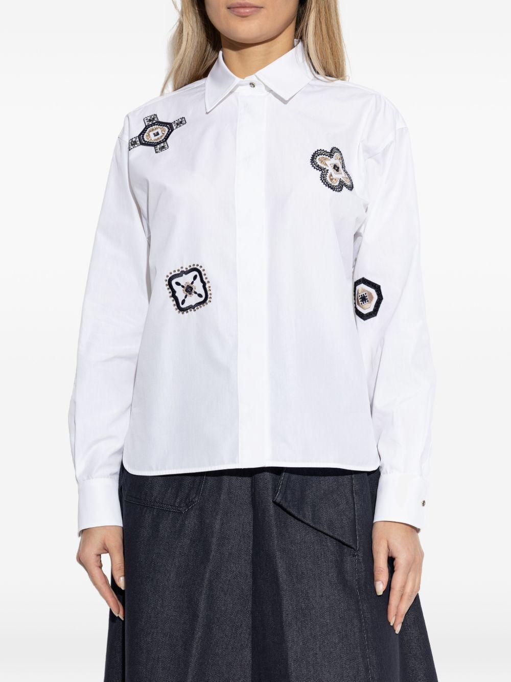 MAX MARA Camicia Shock in cotone bianco con disegni