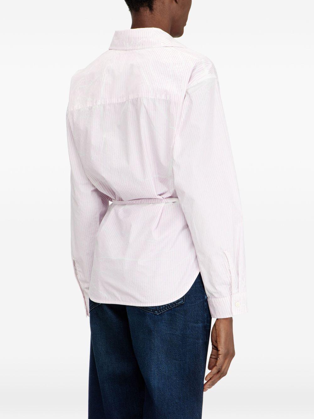 DIESEL Camicia a righe in cotone con chiusura simmetrica