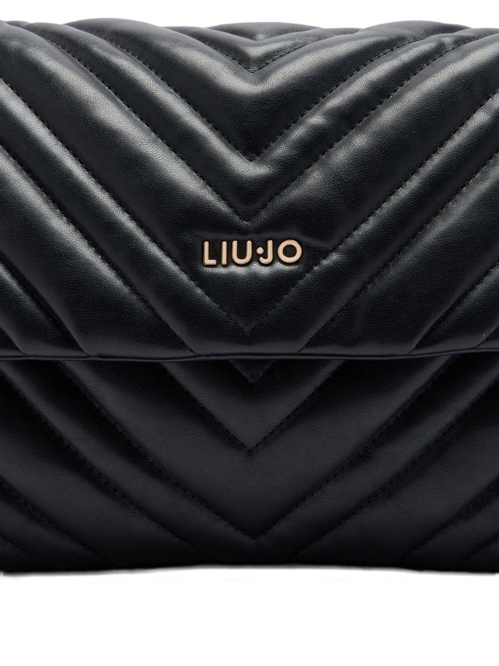 LIUJO Borsa trapuntata nera in ecopelle