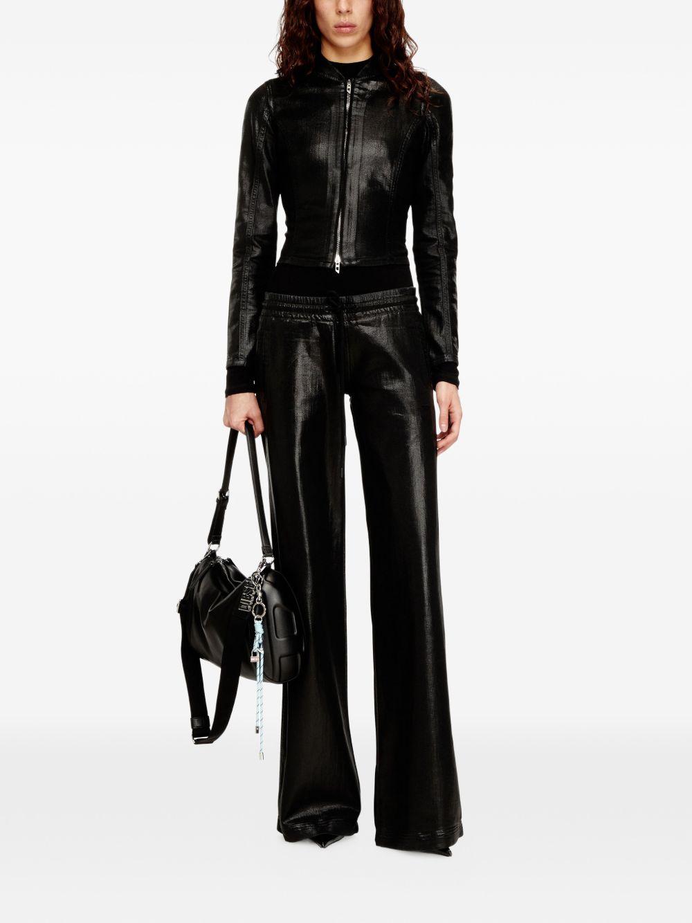 DIESEL pantaloni nero effetto pelle