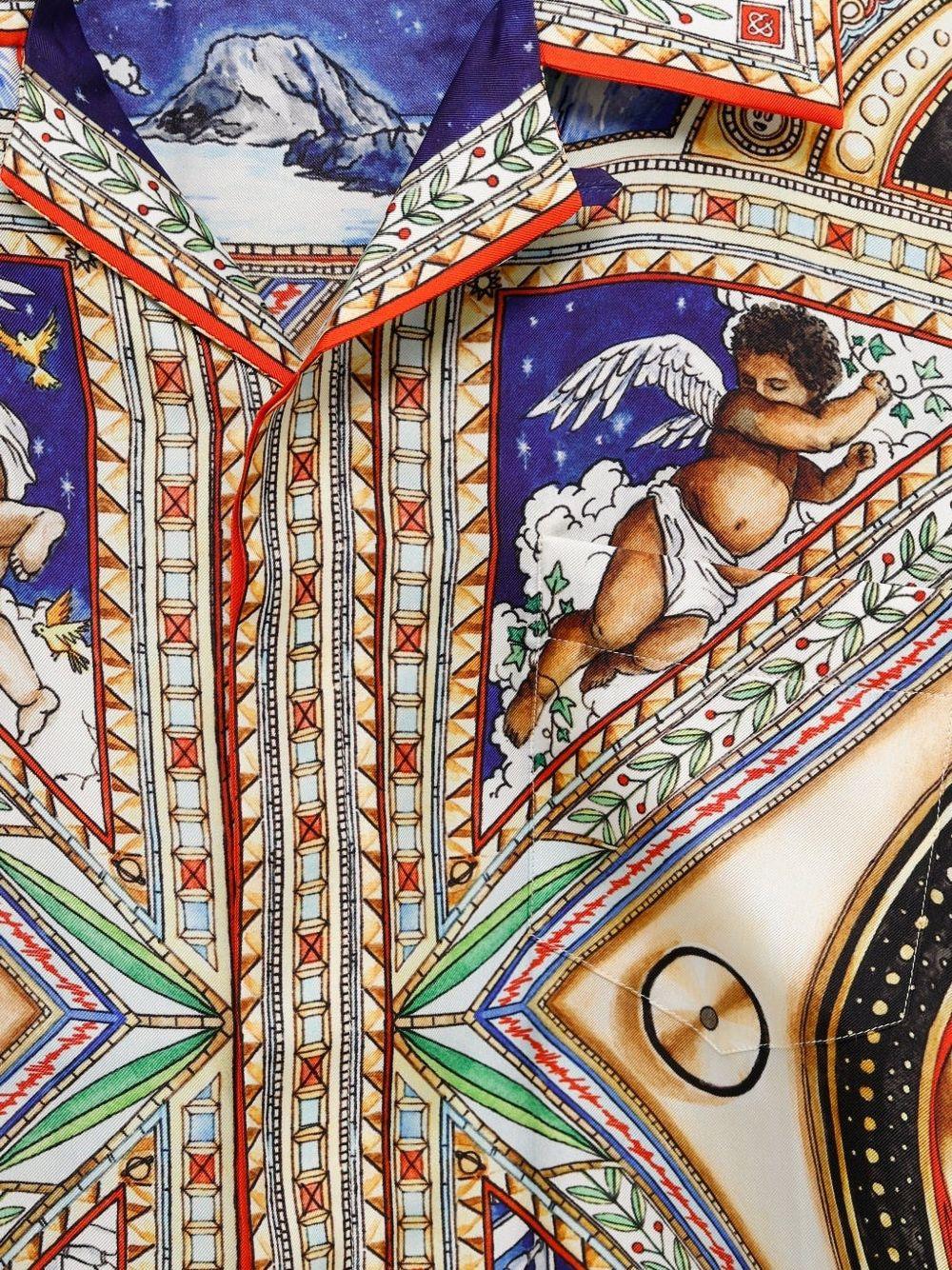 CASABLANCA Camicia di seta con stampa grafica