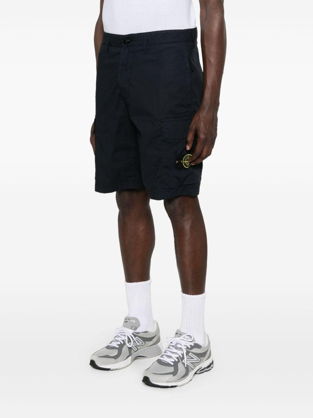 STONE ISLAND Shorts in cotone elasticizzato blu navy