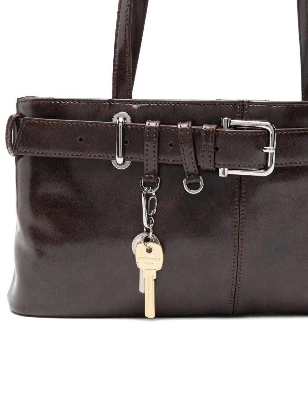 OSOI Borsa a spalla Brocle in pelle marrone