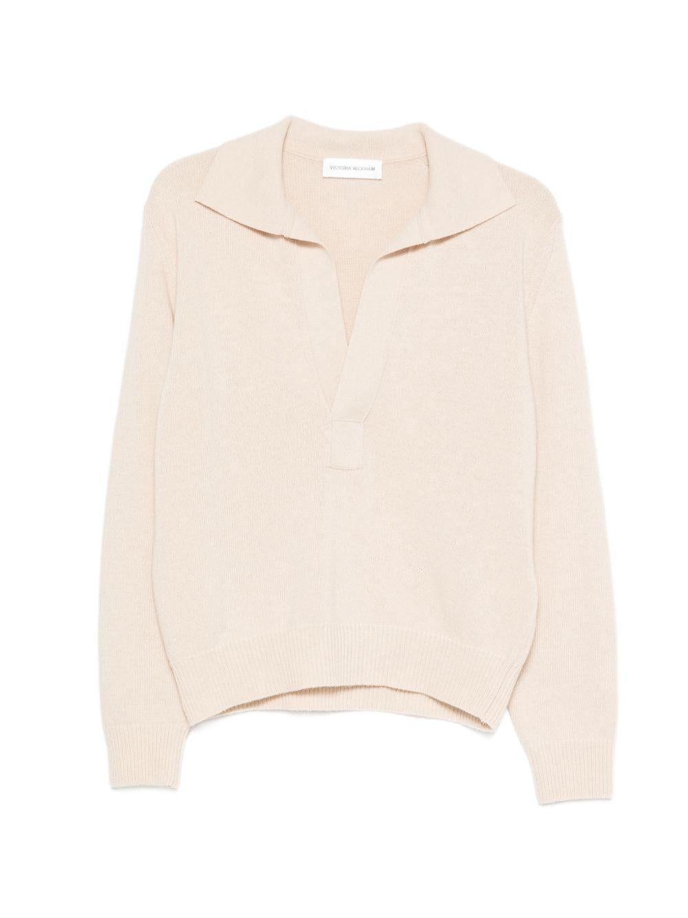 VICTORIA BECKHAM Maglia Genevieve in lana e cashmere con collo polo