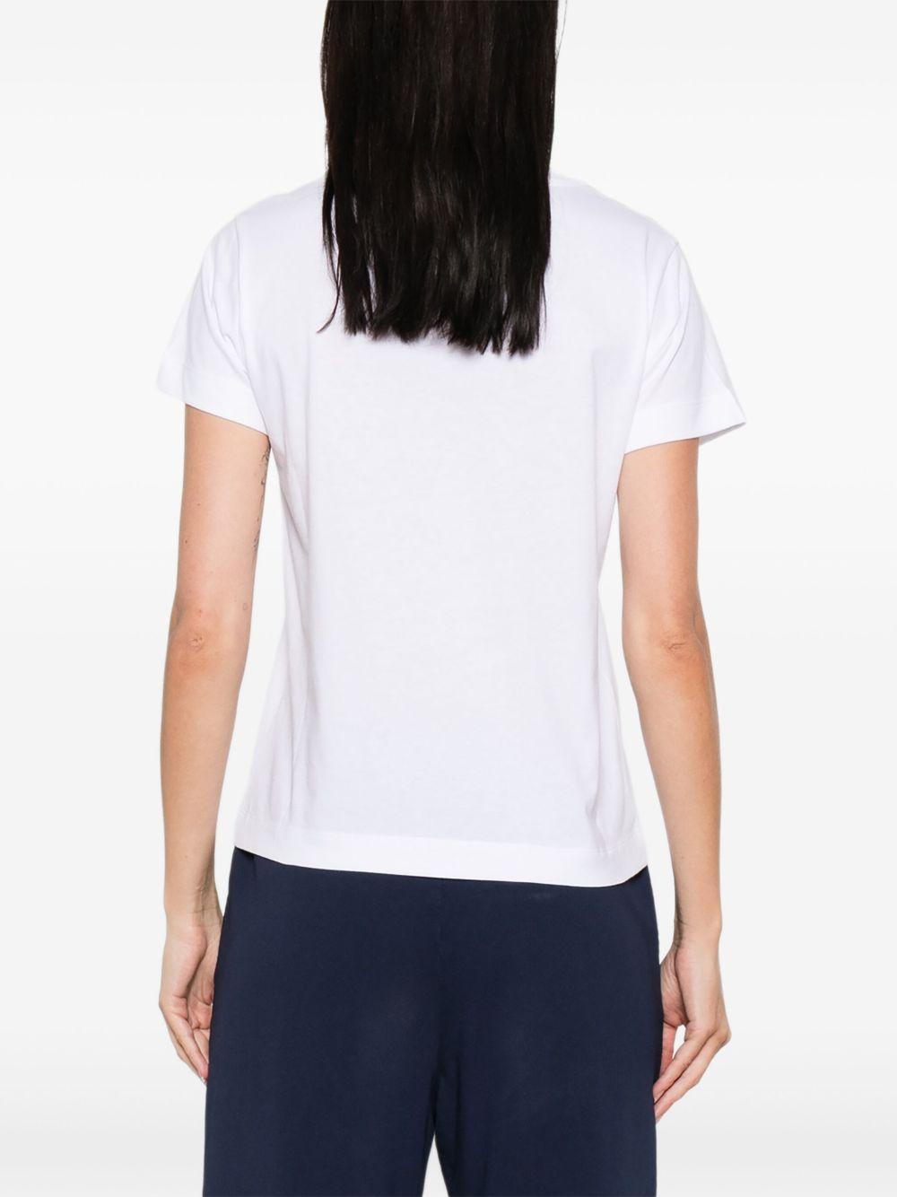 PINKO T-Shirt girocollo in cotone bianco con logo<BR/>