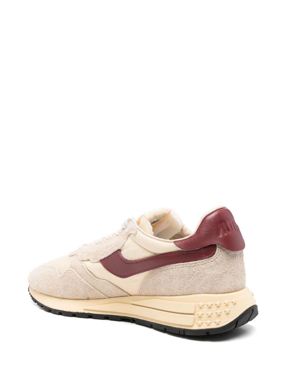 AUTRY Sneakers Medalist beige e marrone con inserti in camoscio