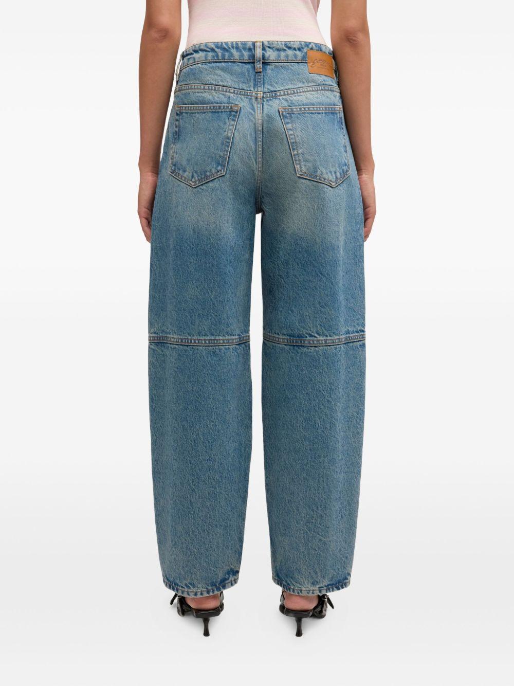 GANNI Jeans Stary a gamba a botte con lavaggio vintage