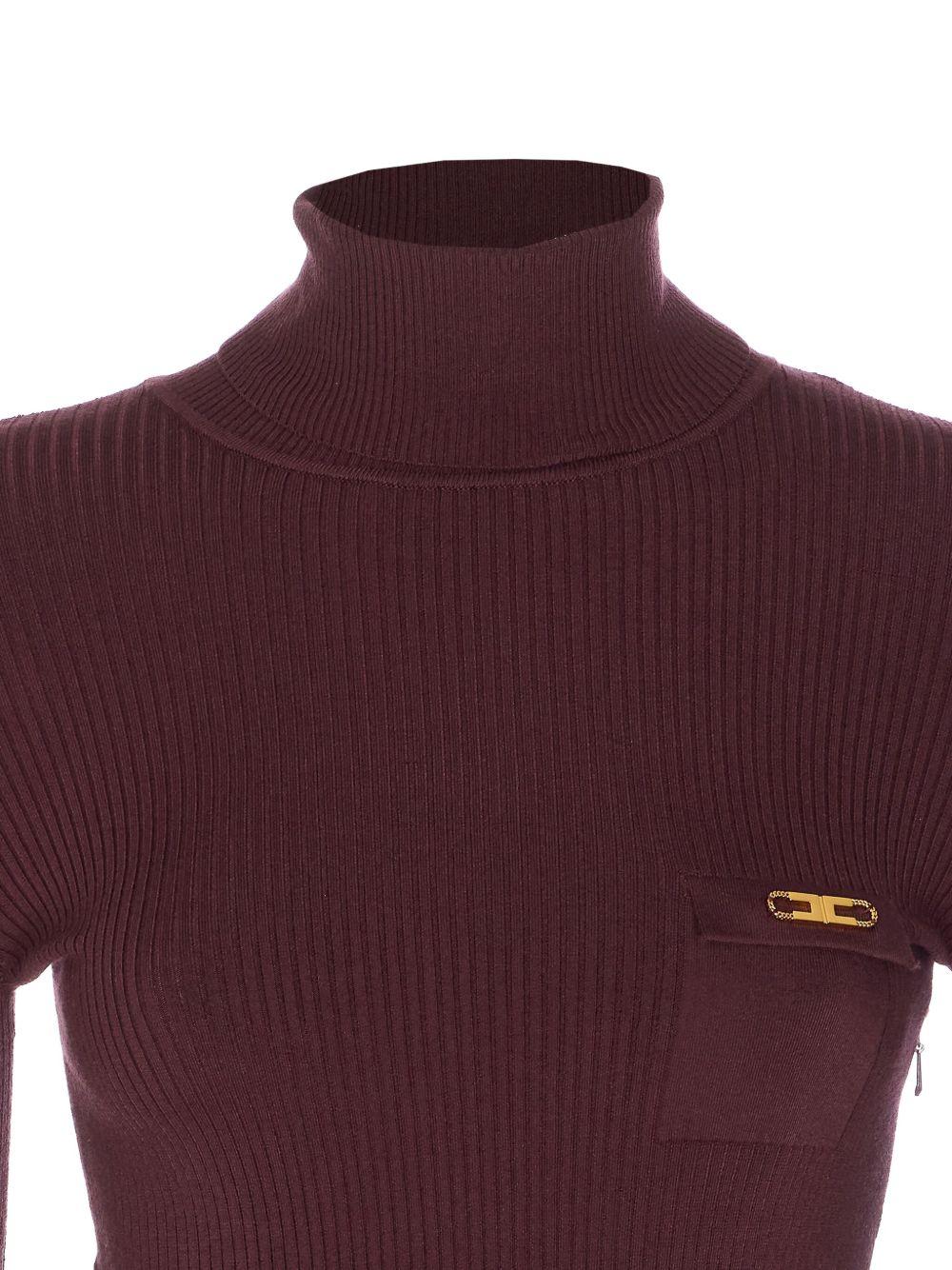 ELISABETTA FRANCHI Abito midi combinato a collo alto