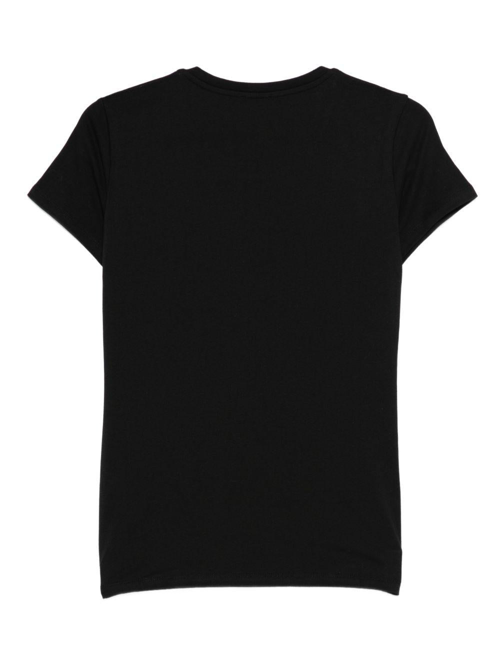 LIUJO T-shirt in cotone nero con stampa