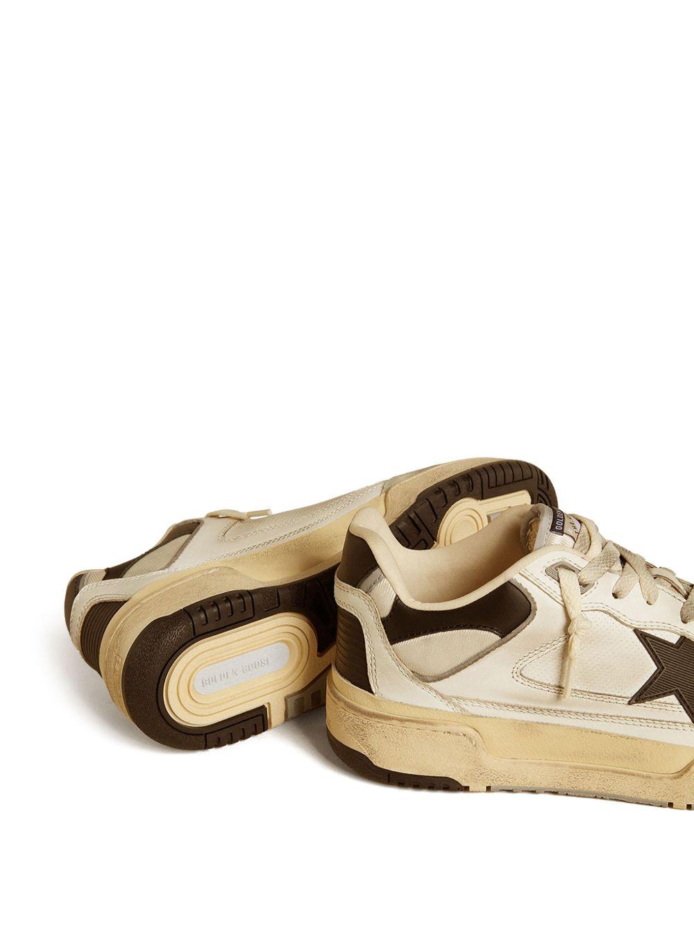 GOLDEN GOOSE Sneakers 'Forty2' in pelle effetto vintage bianca e marrone