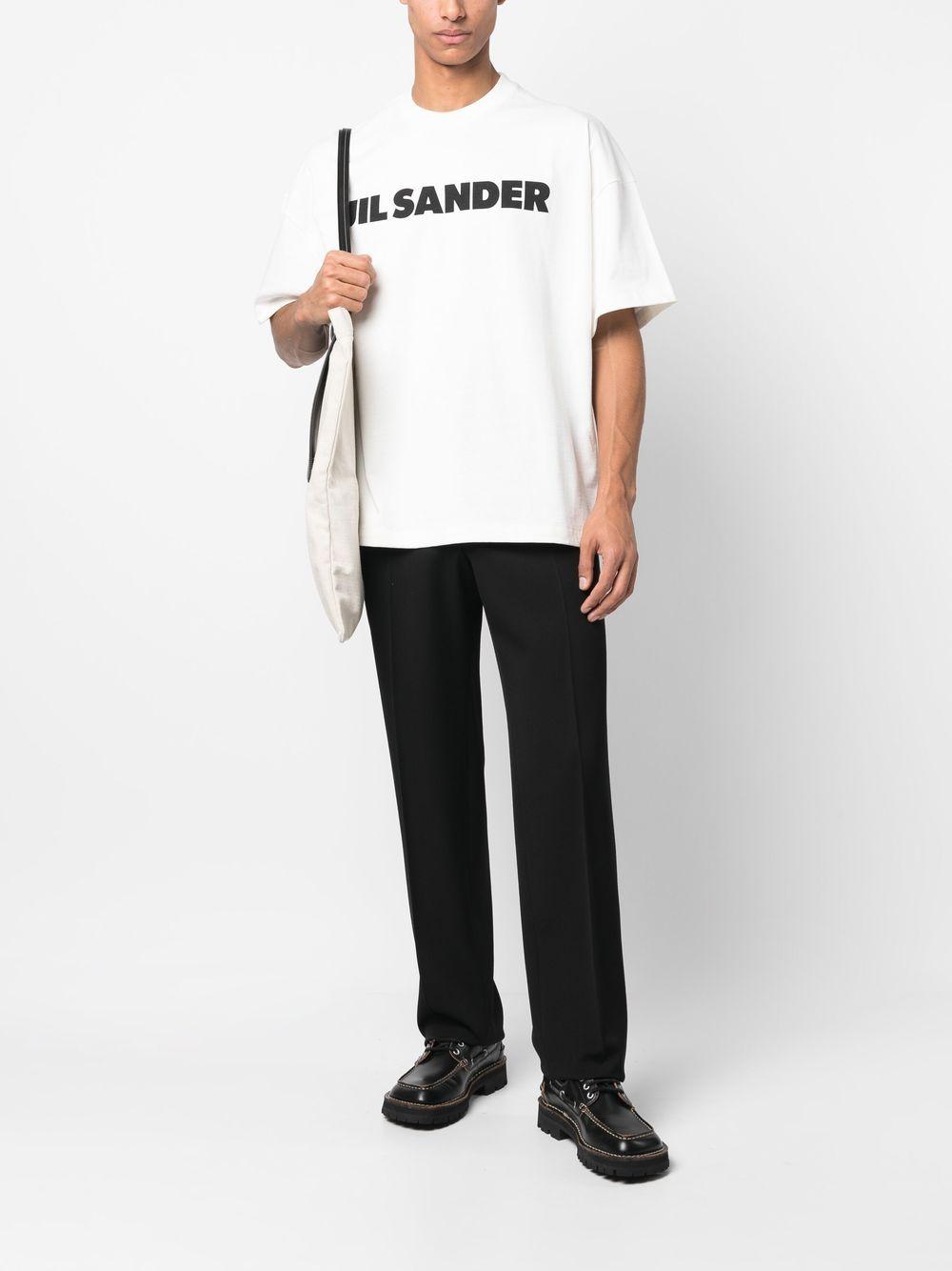 JIL SANDER T-shirt in cotone con stampa logo frontale
