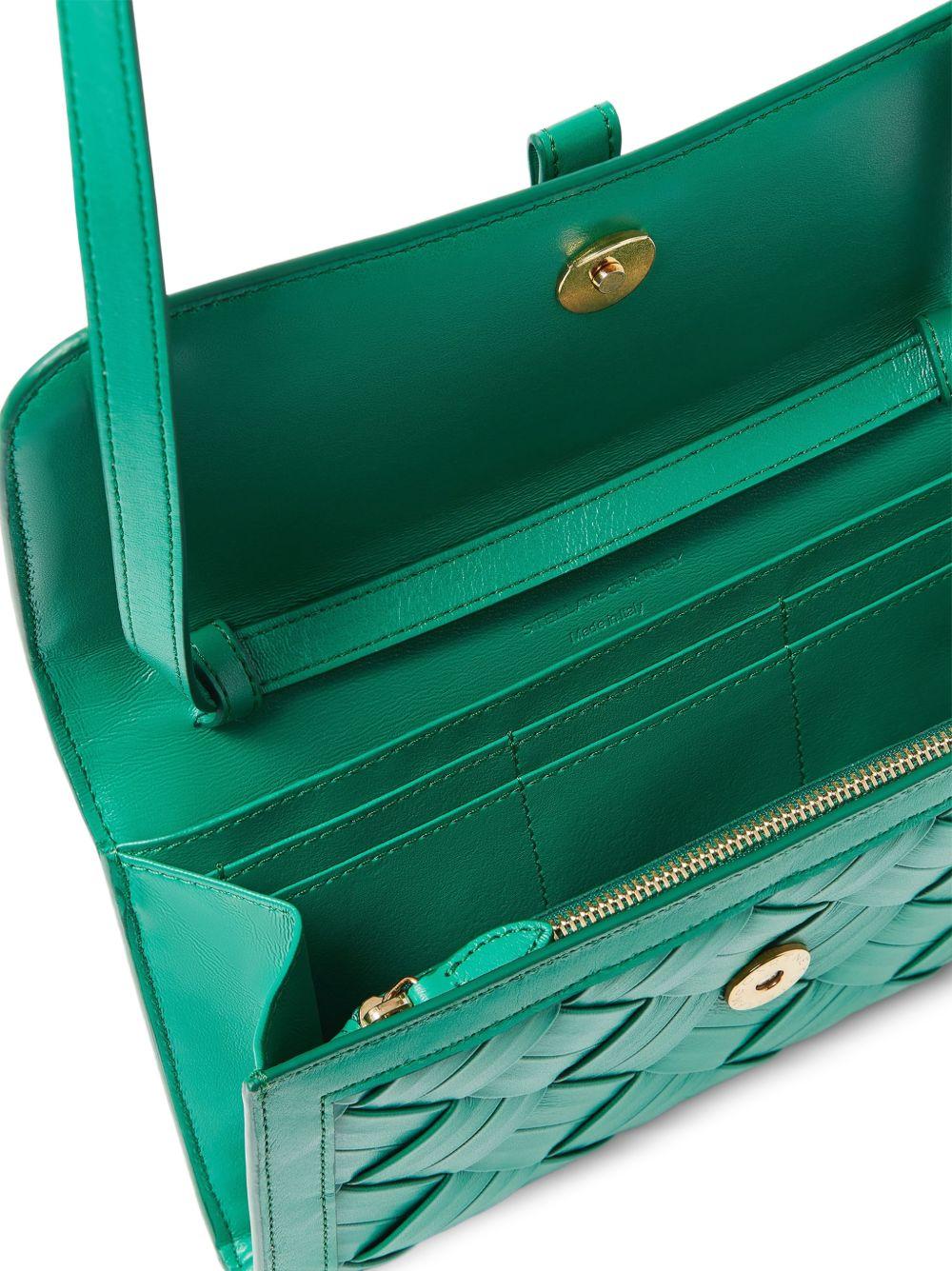 STELLA MCCARTNEY Borsa a tracolla Ryder verde con lucchetto