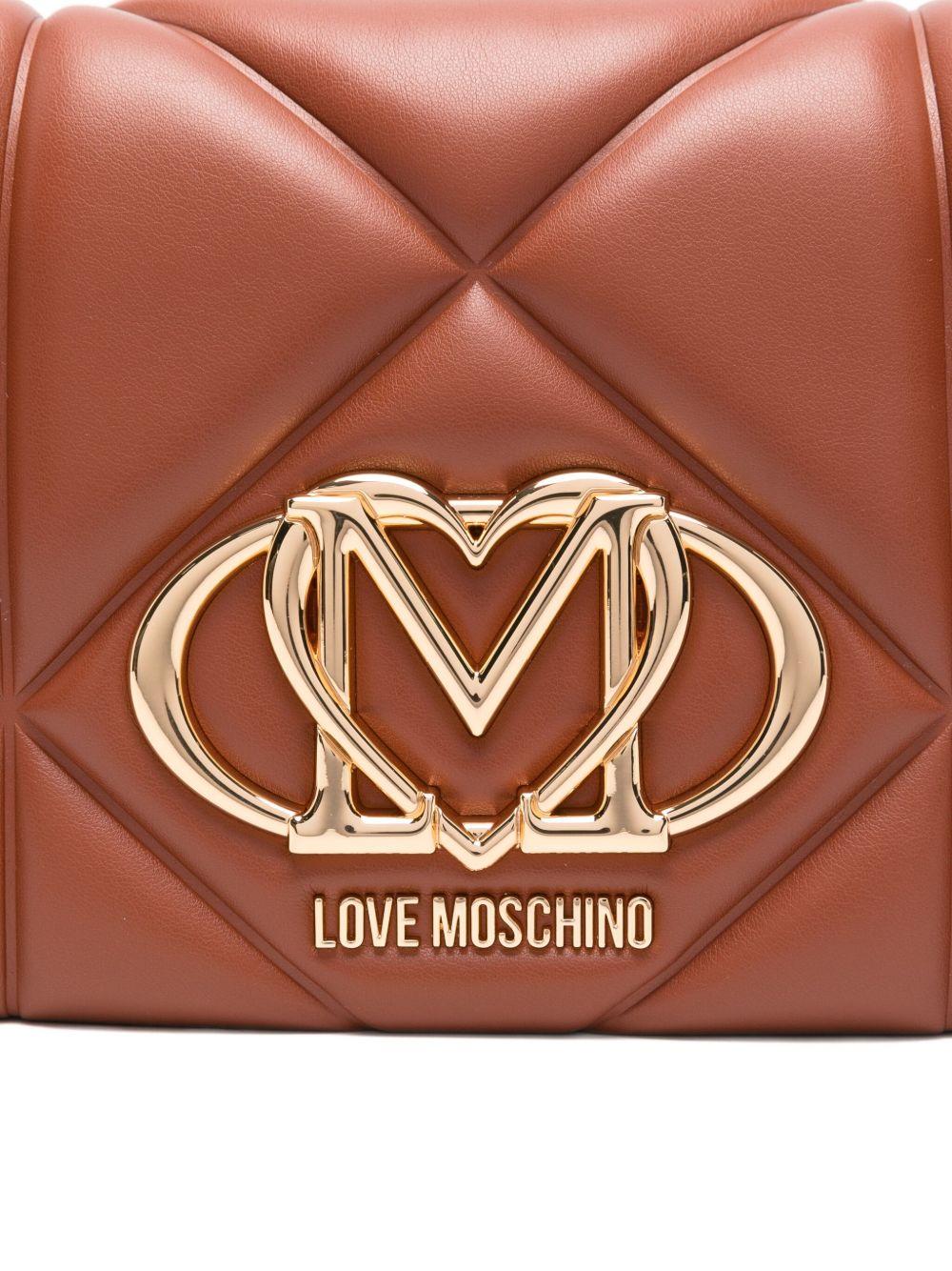 LOVE MOSCHINO Borsa a tracolla marrone con logo