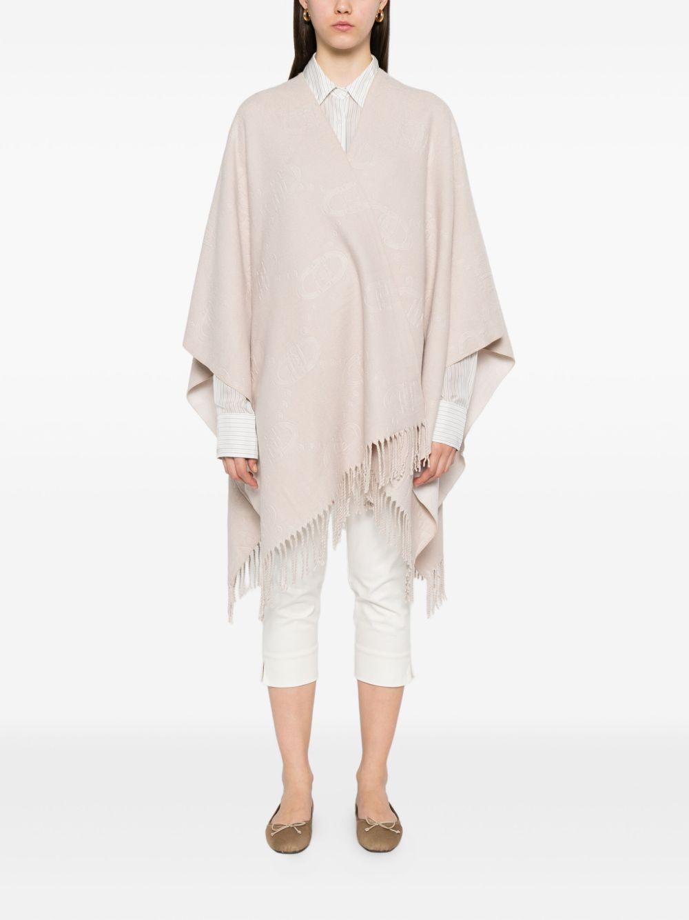 LIUJO Poncho con logo e frange