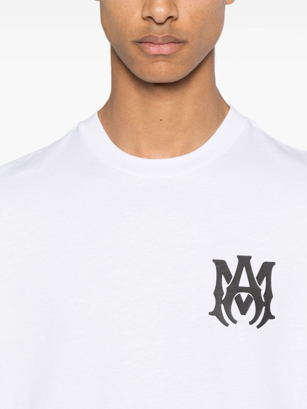 AMIRI T-shirt in cotone bianco con logo nero