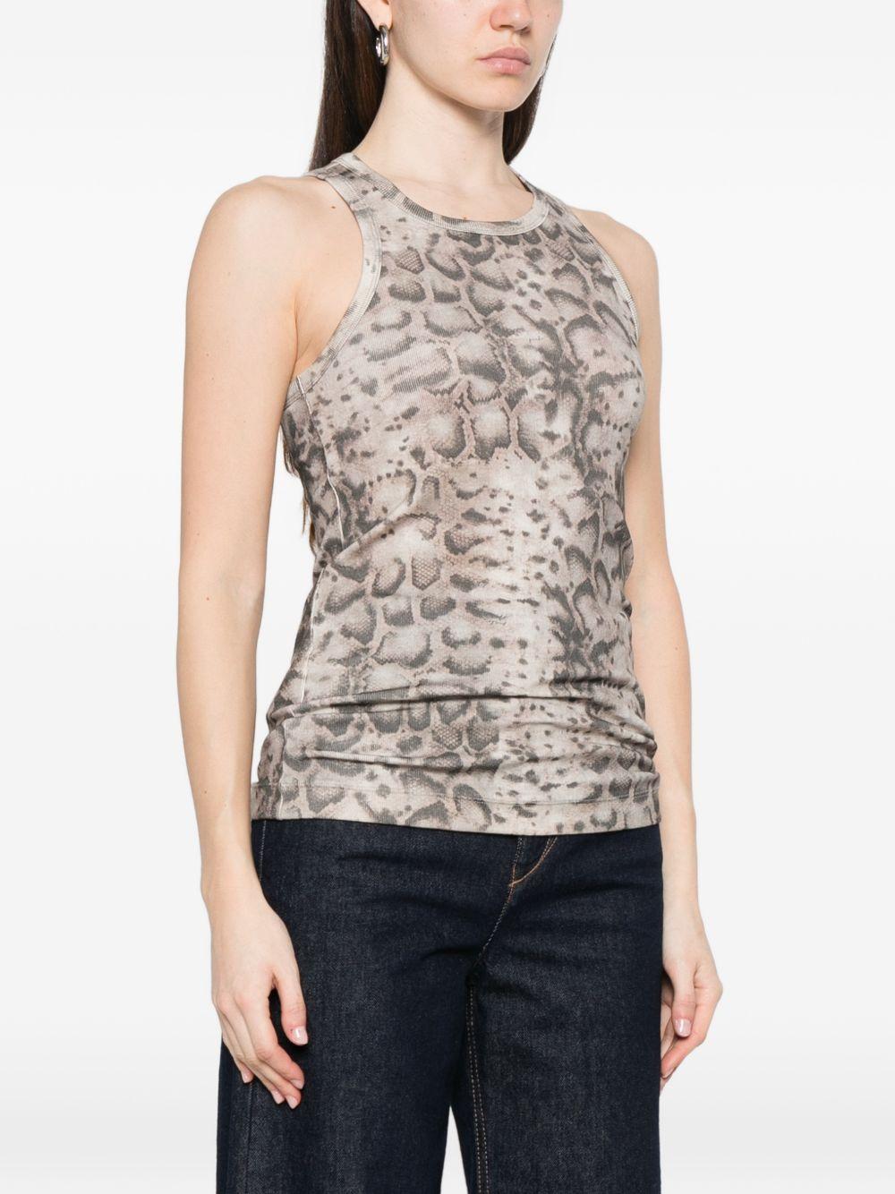 PINKO Top Belfiore in cotone con stampa leopardata