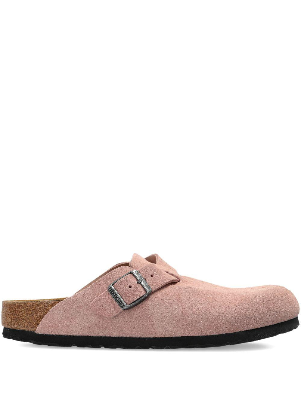 BIRKENSTOCK Sandali mules Boston LEVE in pelle rosa scamosciato