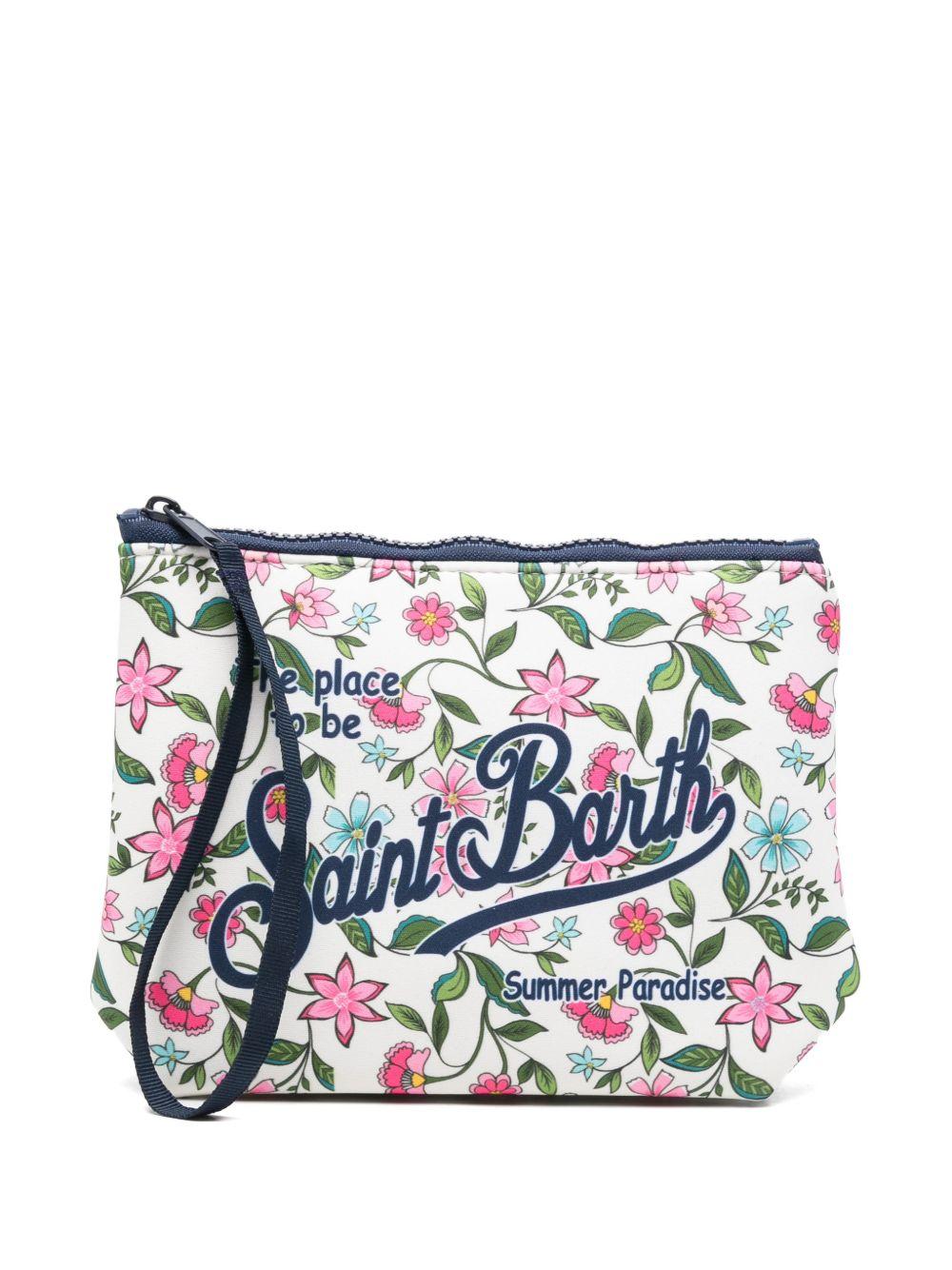 MC2 SAINT BARTH Pochette Aline con stampa floreale e logo tipografico