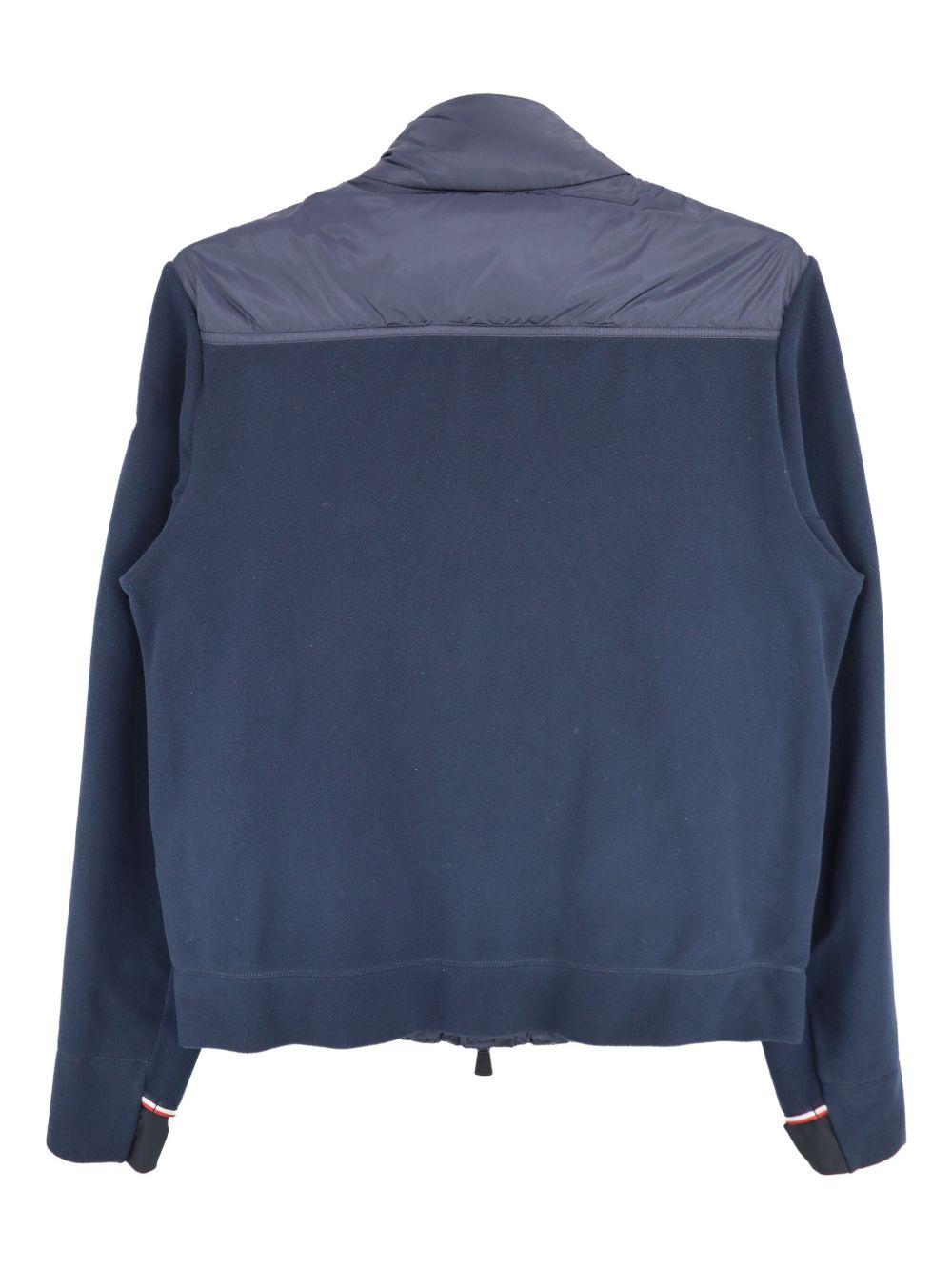 MONCLER GRENOBLE Cardigan blu navy trapuntato con zip
