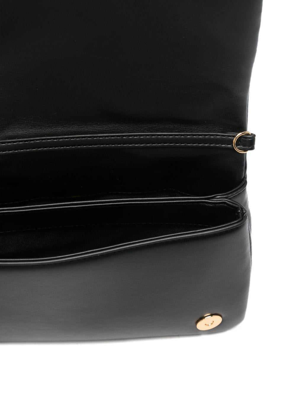 LOVE MOSCHINO Borsa nera trapuntata con placca logo