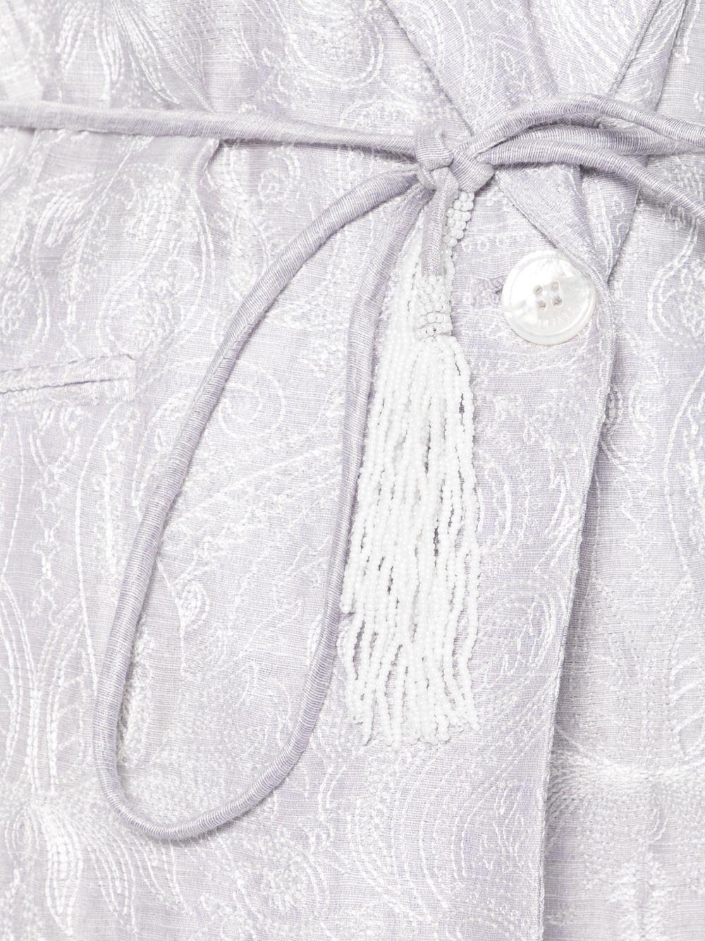 SEVENTY Giacca con motivo jacquard e chiusura in vita grigio chiaro