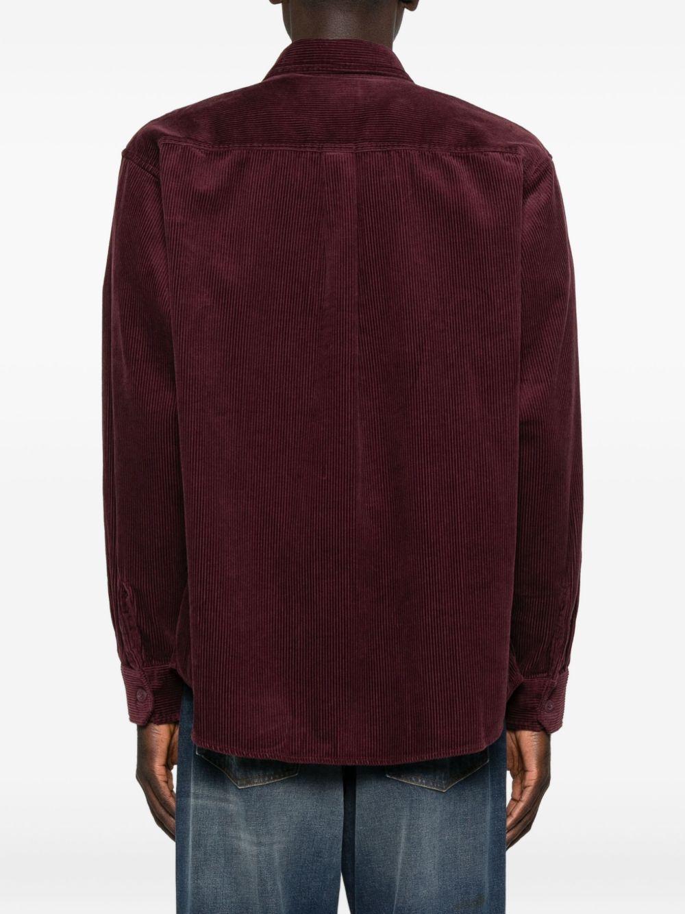 CARHARTT WIP Camicia bordeaux in cotone a coste
