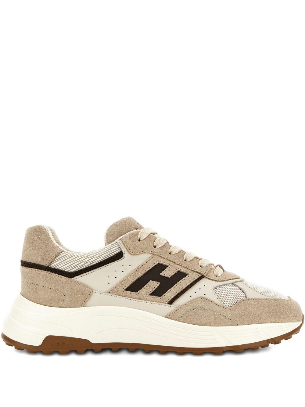 HOGAN Snekaers 'Hyperlight' in pelle beige con logo